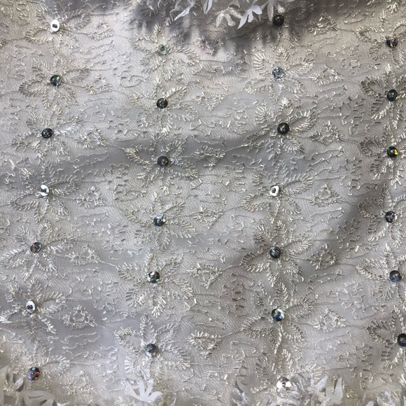 Kids Formal Party Wear Dress White Glitter 2-4T - Picture 2 of 9